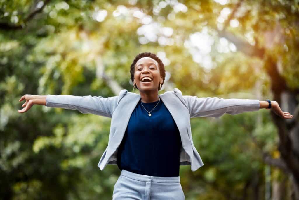 Woman free of Back Pain