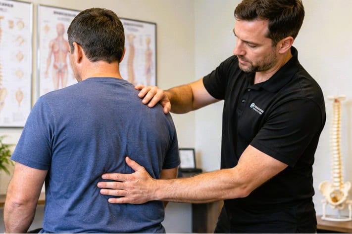 Chiropractic Care for Spine Health: Benefits, Treatment and Safety Chiropractor examining a patient's back